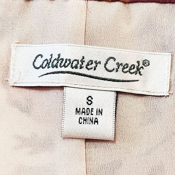 Coldwater Creek Chiffon Godet Midi Skirt Brown Tan Pink Floral Print Women's S - Picture 7 of 11